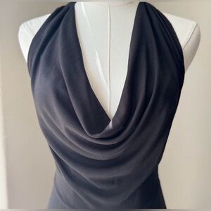 Leith Black Gathered Wide Leg Jumpsuit Size XS